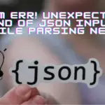 npm ERR! Unexpected end of JSON input while parsing near